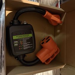 30 Amp to 50 Amp RV Adapter with Surge Protection and Overload Protection, Heavy Duty, Durable and Safer Plug with an Easier Grip and LED Indicator Li