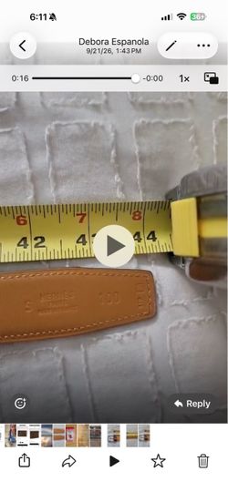 2 Hermès Paris Leather Belt Size S