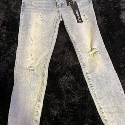 Purple Jeans Size 34 Light Blue 