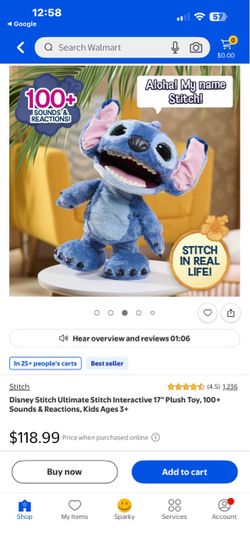 Ultimate Interactive 17" Stitch Plush Toy - 100+ Sounds, Soft & Cuddly