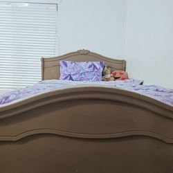 Bed Frame, Nightstand, And Dresser With Mirror