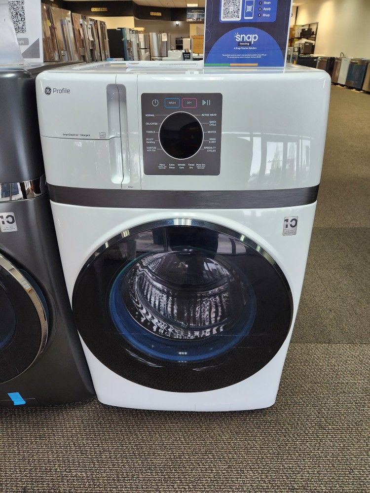 Profile 4.6 cu. Smart UltraFast Electric Washer and Dryer Combo in White with Ventless Heat Pump Technology