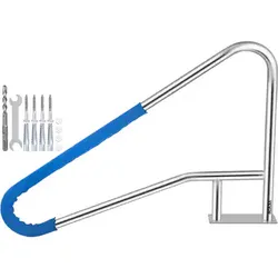 VEVOR - Pool Rail 55x32 Pool Railing 304 Stainless Steel 250LBS Load Capacity Silver Rustproof Pool Handrail - Sliver
