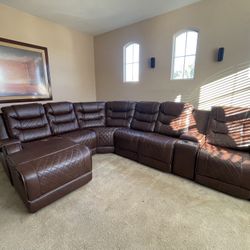 Sectional Sofa Loveseat Leather Fabric 