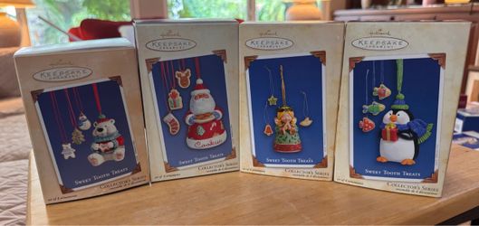 Hallmark Sweet Tooth Treats Ornaments 1–4 Complete Set (2002–2005) Cards & Boxes