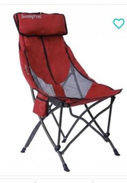 New set of 2 Red SUNNYFEEL High Back Camping Chair for Adults, Lightweight Camping Chair Support 250 Ibs Heavy Duty, Compact Folding Chair Design, Por