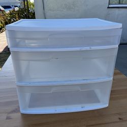 3 Drawer Storage Bin Sterlite Box 22x15x20h