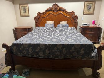 Wooden California king bed frame set