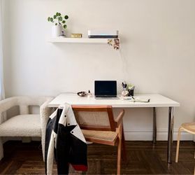 IKEA Lagkapten Desktop + Iconic Chrome Gerton Adjustable Legs