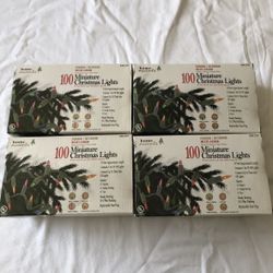 Home Accents, Set Of 4 Miniature Christmas Lights, Multi color, 100 Each, NEW