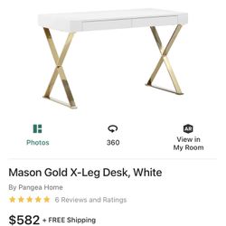 Gold and White Desk 