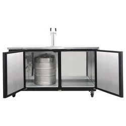 Double Tap Kegerator Beer Dispenser with 2 Solid Doors