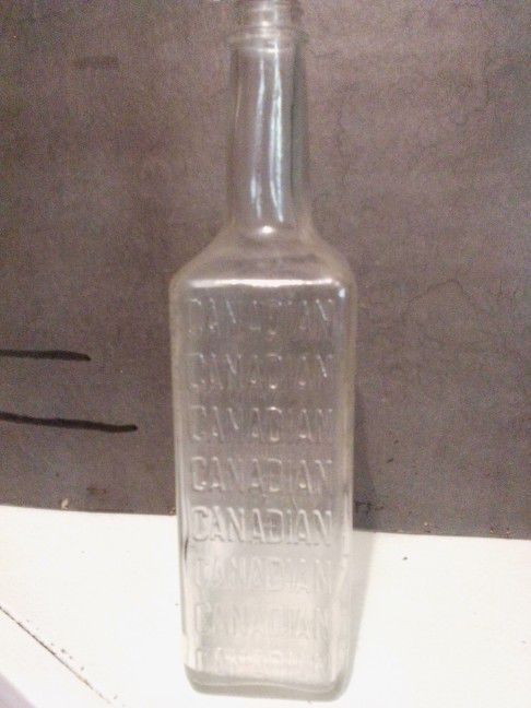 Vintage Empty Lord Calvert Clear Glass Embossed Whiskey Bottle 10 1/2 " Tall 