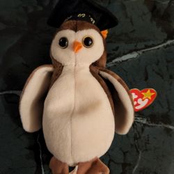 TY Beanie Babies "Wise" The Owl Toy 1997/1998 Rare Errors