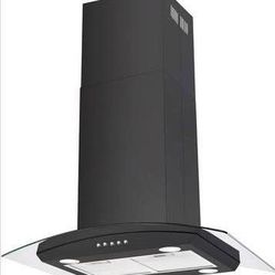 New Island Range Hood 36”  700 CFM Ceiling Mount Kitchen Vent Hood Ducted/Ductless Convertible Black