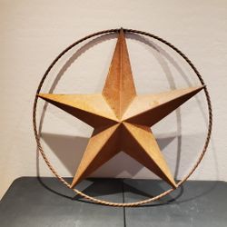32" Rustic Metal Texas Lone Star Wall Decor – Rust Finish Western Farmhouse