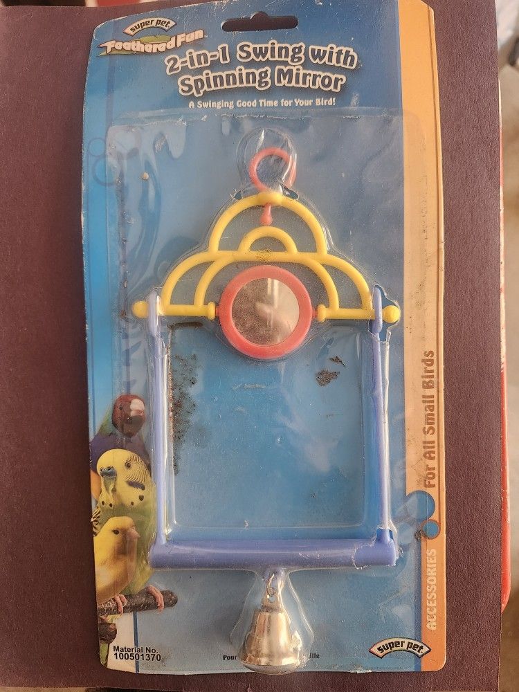2 In 1 Bird Swing With Spinning Mirror