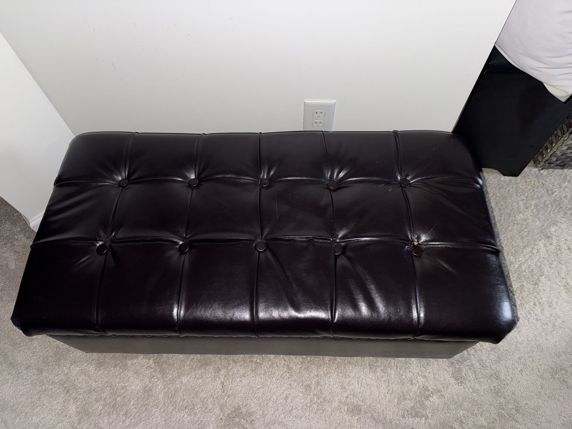 Pleather Ottoman