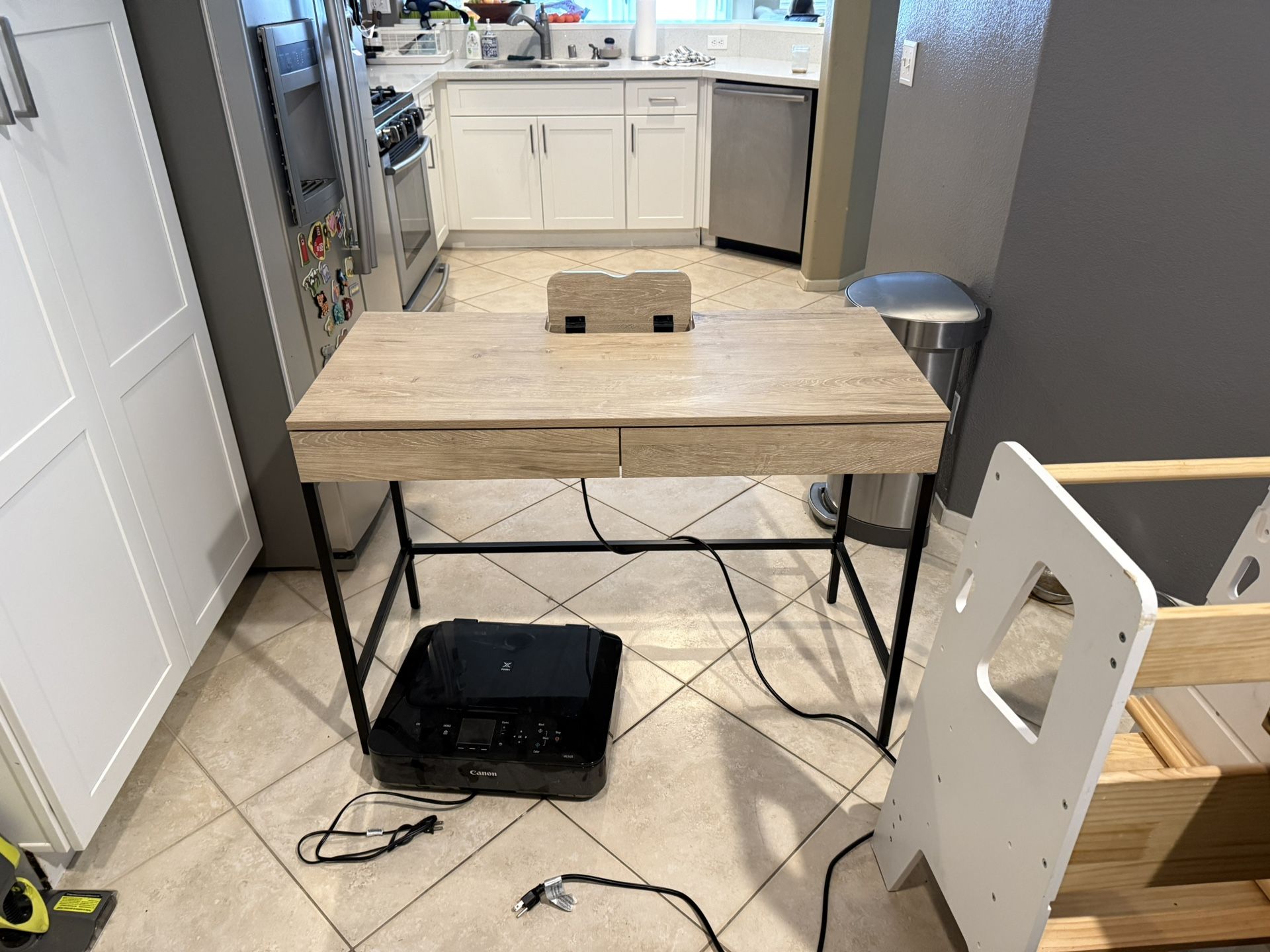 Standard Wooden desk With Outlets- (with free Printer)