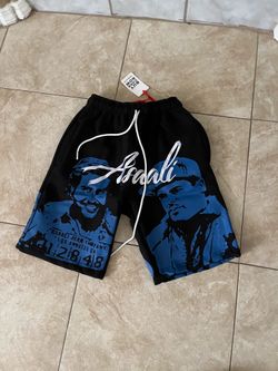 Asaali blue and black shorts
