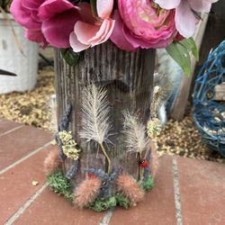 Decorative Tin With Flower Arrangement 