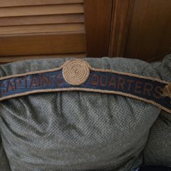 Hand Crafted "Captains Quarters " Wooden Sign 