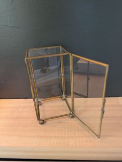 Vintage Small Metal and Glass Display Case