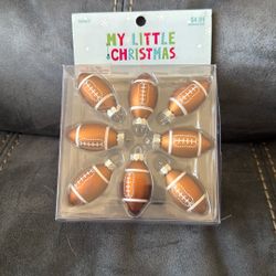 New My Little Christmas 8 Piece Small Football Ornaments Christmas Tree Decoration