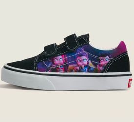NEW in box Vans KPop Demon Hunters Old Skool V Toddler 11 Black Purple White nwt