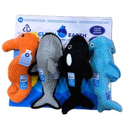 Spunky Pup Clean Earth Recycled Plush Dog Toys, 4-pack