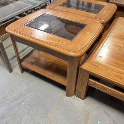 Wood And Glass End Tables (in Store)