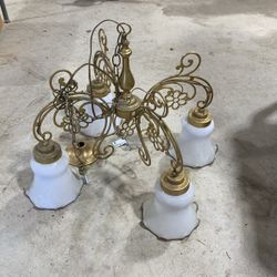 Old brass hanging lamp