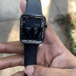 *For Parts Only* Apple Watch Series 3 Black Stainless 