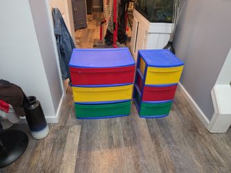 2 Sterlite retro multicolored 3  dresser drawer set