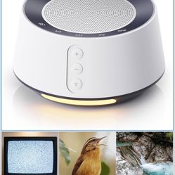 White Noise Machine with Night Light – 20 Soothing Sounds, 10 Color Lights, 5 Timer Settings & Memory Function, Portable Sleep Sound Machine 