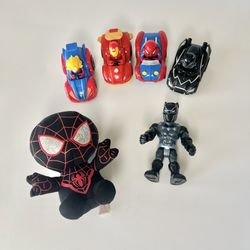 Bundle Marvel Spiderman, Black Panther, and more Cars, Action Figure, & Plush