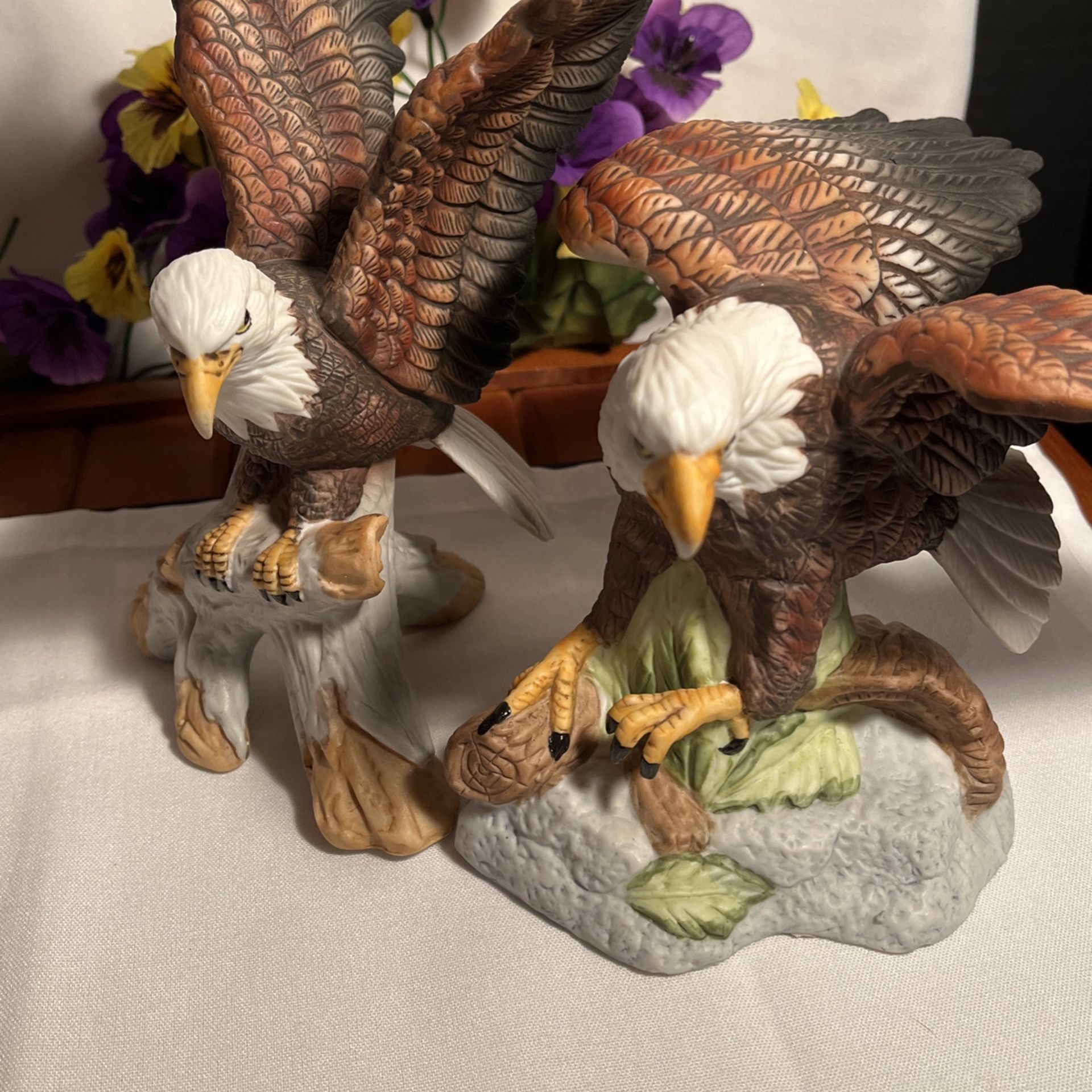 Beautiful porcelain eagles figurines