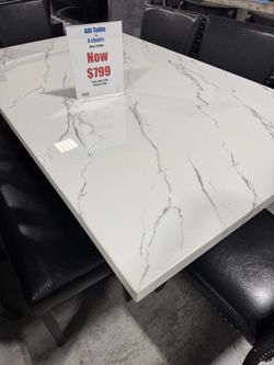 BEAUTIFUL DINING TABLE + CHAIRS – Take Home Today!