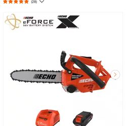 eFORCE 12 in. 56V X Series Cordless Battery Top Handle Chainsaw with 2.5Ah Battery and Charger
