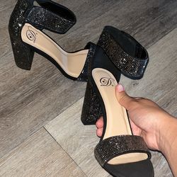 Brand New Black Sparkly Heels Size 8 
