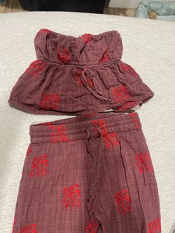 Red n brown flower set size small women’s