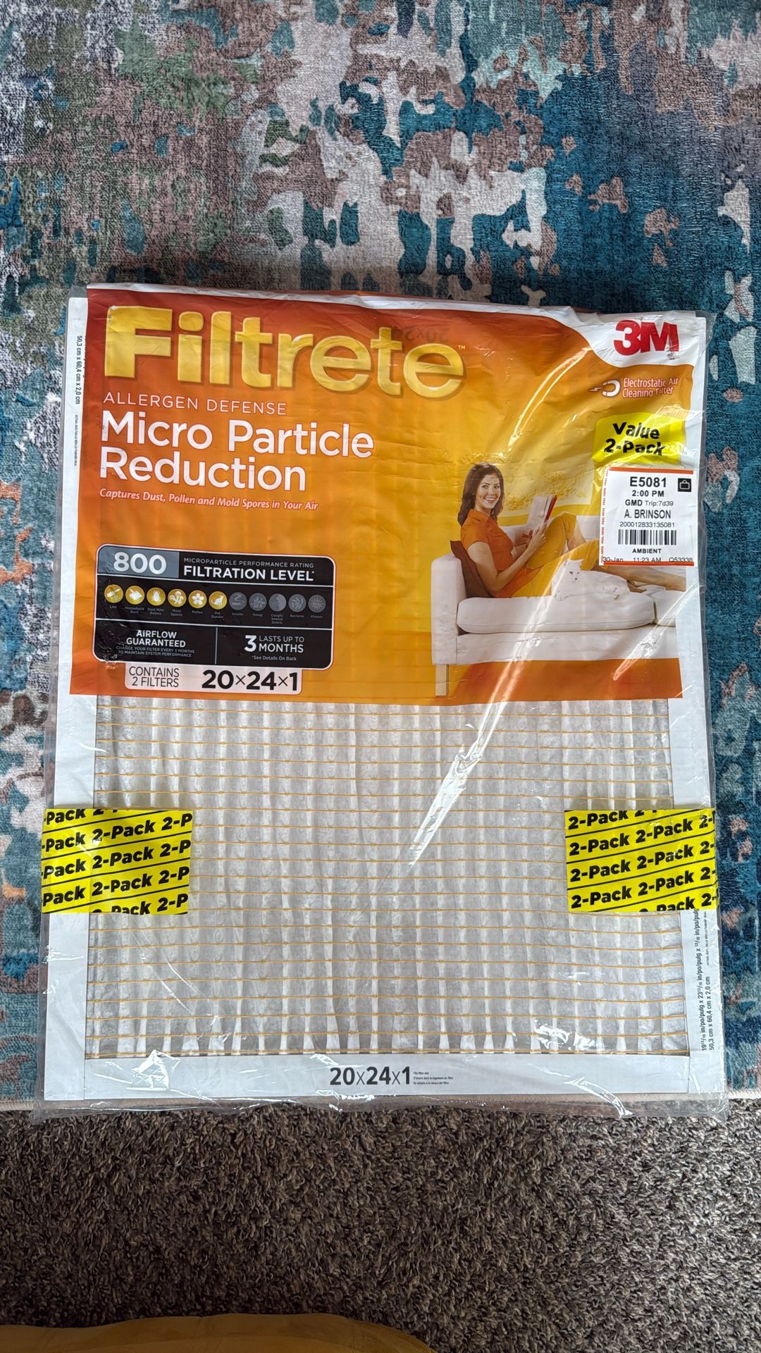 Filtrete AC Filter 2-Pack Allergen Defense