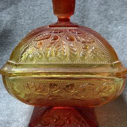 Vintage Jeanette Amberina Glass