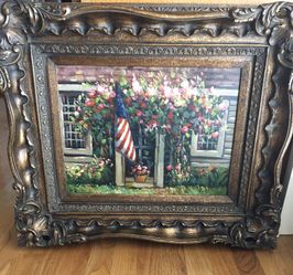 Oil Painting By Artist Lewinsky with Heavy Gold Frame