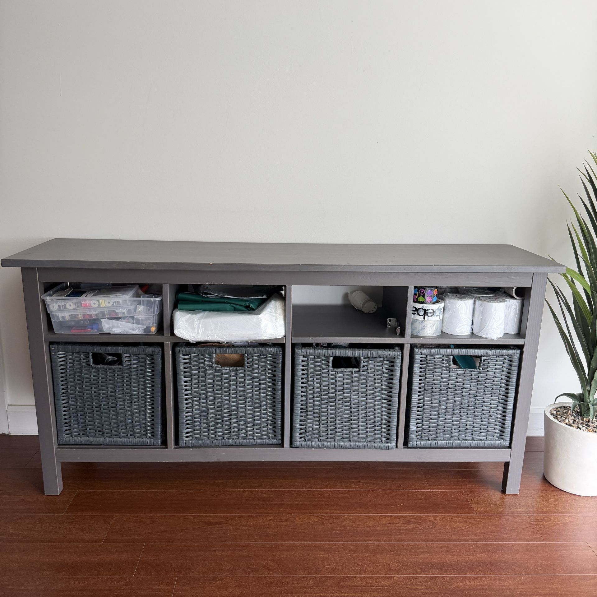 IKEA hemnes console table with baskets storage