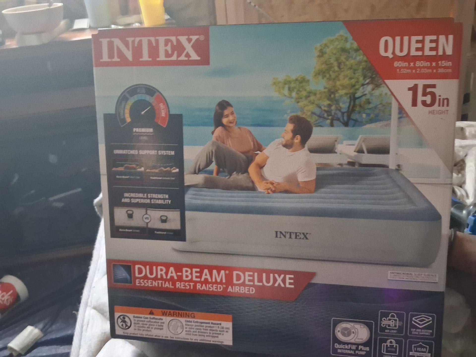 The air mattress hasn't been opened and the drill been used once