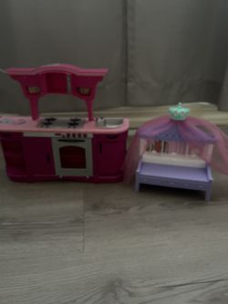 Barbie Kitchen And Princess Bed