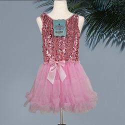 Pink Sparkly Sequin Dress Tulle Skirt Dress Tutu dress birthday party dress. 2T