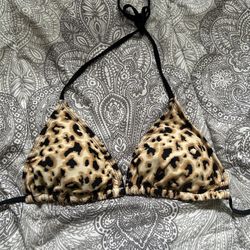 Leopard Print Bikini Top