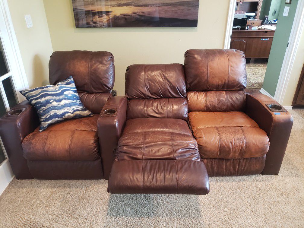 Media Room Recliner Leather Chairs